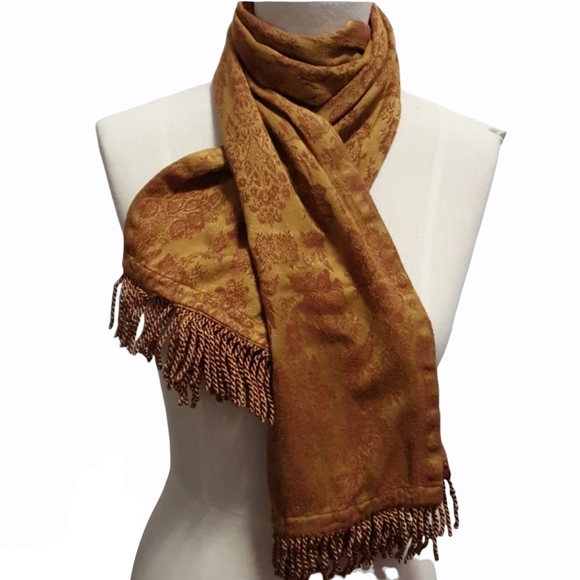 Madras Link Accessories - Women's Red and brown Floral Scarf
